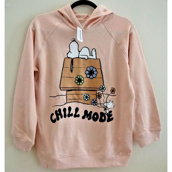 Old Navy 807672 Girl's Sz XL (14-16) Pink Snoopy Chill Mode Graphic Hoodie - Picture 1 of 8